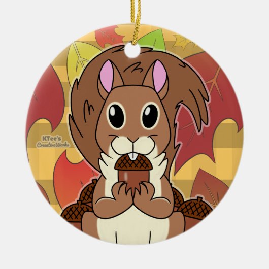 Eekhoorn - keramisch ornament (Voorkant)