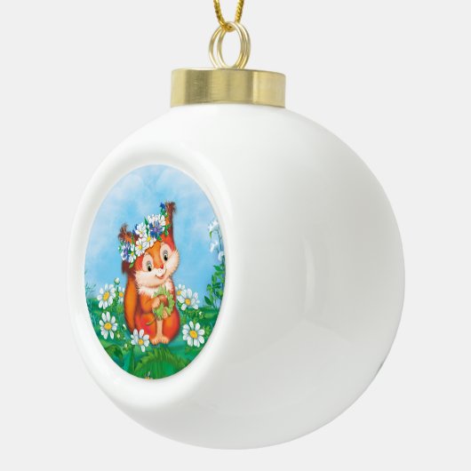 eekhoorn keramische bal ornament (Rechts)