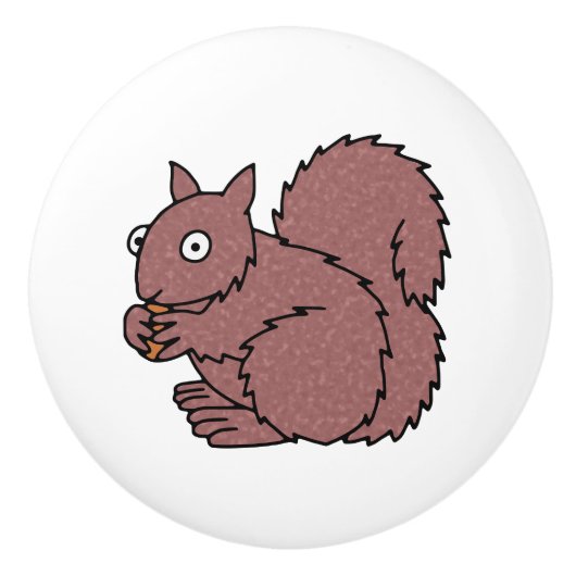 eekhoorn keramische knop (Voorkant)