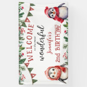 Eekhoorn Kerst 2e Verjaardag Winter Onederland Spandoek (Verticaal)