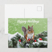 Eekhoorn Kerst Feestdagen Briefkaart (Voorkant / Achterkant)