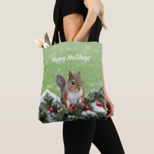 Eekhoorn Kerst Feestdagen Canvas tas