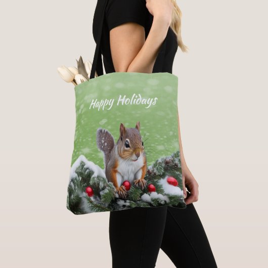 Eekhoorn Kerst Feestdagen Canvas tas (Dichtbij)