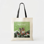Eekhoorn Kerst Feestdagen Canvas tas (Voorkant)