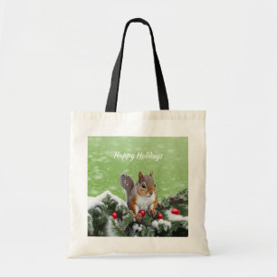 Eekhoorn Kerst Feestdagen Canvas tas