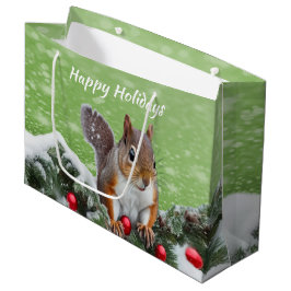 Eekhoorn Kerst Feestdagen Gift Bag Groot Cadeauzakje