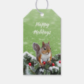 Eekhoorn Kerst Feestdagen Gift Label Cadeaulabel (Voorkant)