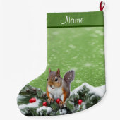 Eekhoorn Kerst Feestdagen Kous Grote Kerstsok (Achterkant)