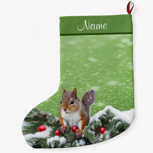 Eekhoorn Kerst Feestdagen Kous Grote Kerstsok (Achterkant)