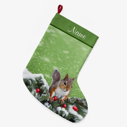 Eekhoorn Kerst Feestdagen Kous Grote Kerstsok (Voorkant (Hangend))