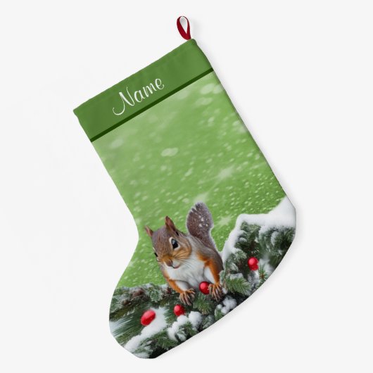 Eekhoorn Kerst Feestdagen Kous Grote Kerstsok (Achterkant (Hangend))