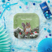 Eekhoorn Kerst Feestdagen Papier Bord (Feest)