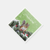 Eekhoorn Kerst Feestdagen Papier Servet (Hoek)