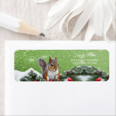 Eekhoorn Kerst Feestdagen retour adreslabel Etiket (Insitu)