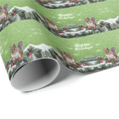 Eekhoorn Kerst Feestdagen Wrapping Papier (Rol Hoek)