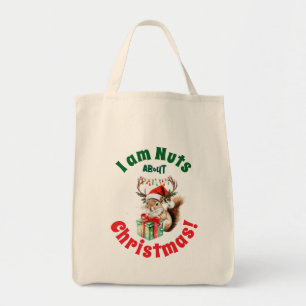 Eekhoorn Kerst met Antlers Lights Canvas tas