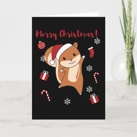 Eekhoorn Kerst Winter Dieren Feestdagen Kaart (Voorkant)