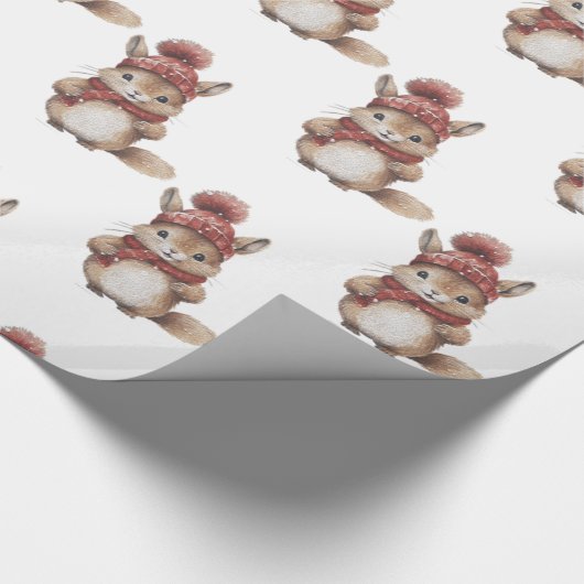 Eekhoorn Kerst wrapping papier (Hoek)