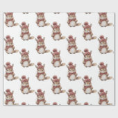 Eekhoorn Kerst wrapping papier (Vlak)