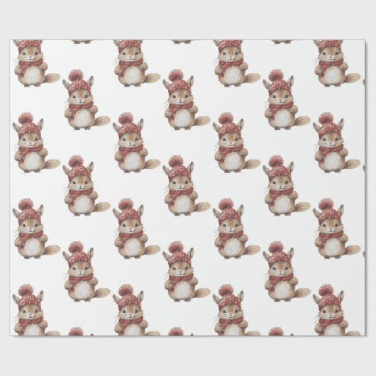 Eekhoorn Kerst wrapping papier (Vlak)