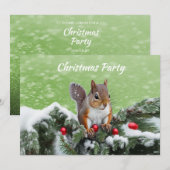 Eekhoorn Kerstfeest Vakantie uitnodiging (Voorkant / Achterkant)