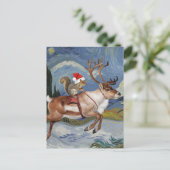 Eekhoorn Kerstman en Schattig rendier Kerstmis Briefkaart (Staand voorkant)