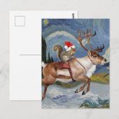 Eekhoorn Kerstman en Schattig rendier Kerstmis Briefkaart (Voorkant / Achterkant)