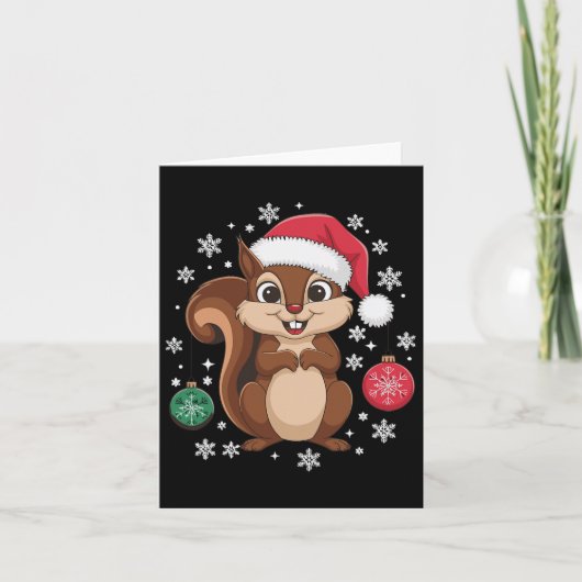 Eekhoorn Kerstmis Kerstmis Kerstmis Pyjama Kaart (Voorkant)