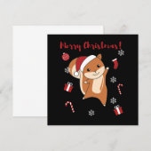 Eekhoorn Kerstmis Winter Dieren Kaart (Voorkant / Achterkant)