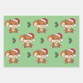 Eekhoorn Kerstmis Winter Dieren Vakantie Eekhoorn Inpakpapier Vel (Voorkant 3)