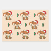 Eekhoorn Kerstmis Winter Dieren Vakantie Eekhoorn Inpakpapier Vel (Voorkant)