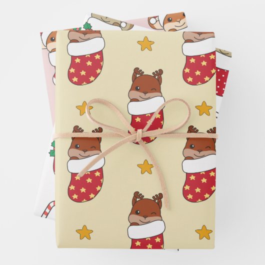 Eekhoorn Kerstmis Winter Dieren Vakantie Eekhoorn Inpakpapier Vel (In situ)
