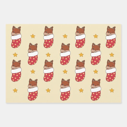 Eekhoorn Kerstmis Winter Dieren Vakantie Eekhoorn Inpakpapier Vel (Voorkant)