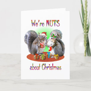 Eekhoorn Kerstnoten Feestdagen Kaart