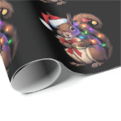Eekhoorn Kerstverlichting Kerstfeest Familie Cadeaupapier (Rol Hoek)