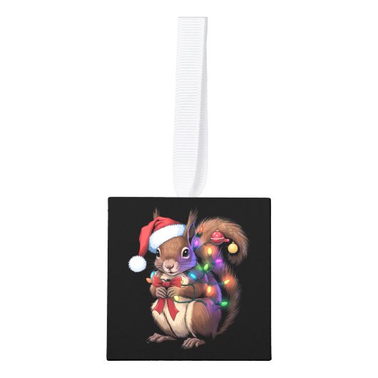 Eekhoorn Kerstverlichting Kerstfeest Familie Decoratie (Voorkant)