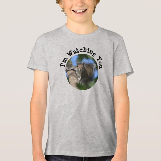 Eekhoorn kijken naar je Schattigee leuke fotografi Tri-Blend Shirt (Voorkant)