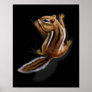 Eekhoorn klimt omhoog, speelse wangzanger poster