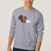 Eekhoorn Koffie Liefhebber met Gestreepte Sjaal Trui (Voorkant)