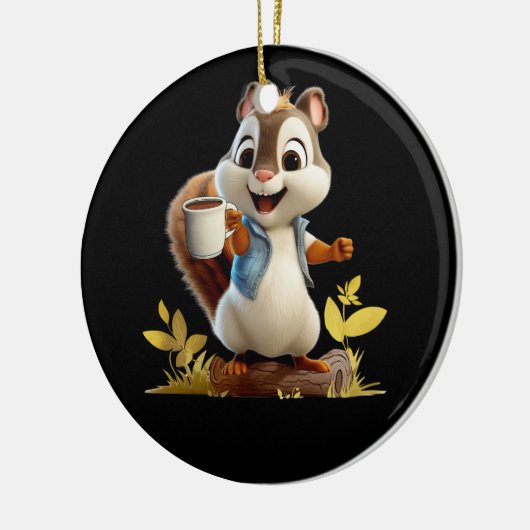 Eekhoorn Koffiekopje Grappige Koffie Drink Eekhoor Keramisch Ornament (Links)