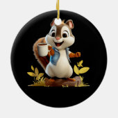 Eekhoorn Koffiekopje Grappige Koffie Drink Eekhoor Keramisch Ornament (Achterkant)