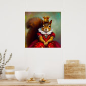 Eekhoorn Koningin van Harten Poster (Keuken)
