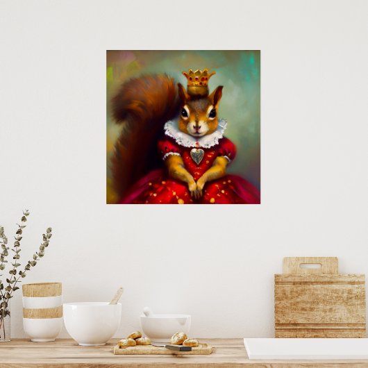 Eekhoorn Koningin van Harten Poster (Keuken)