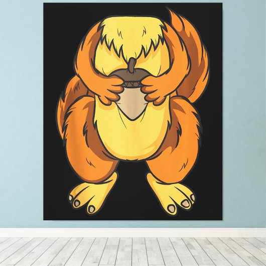 Eekhoorn kostuum Halloween Easy Cosplay Last Canvas Afdruk (Insitu (Houten vloer))