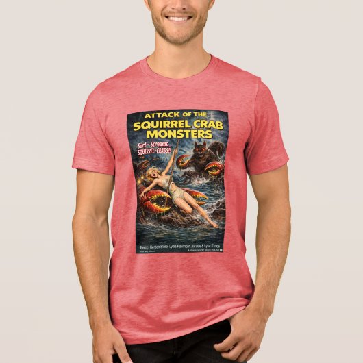 Eekhoorn Krab Monsters Tri-Blend Shirt (Voorkant)
