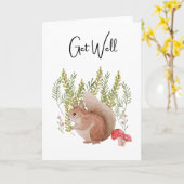 Eekhoorn Krijg Goed Wenskaart Blank Binnen Kaart (Gele Bloem)