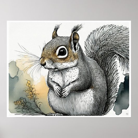 Eekhoorn - Kunstdruk Poster (Voorkant)