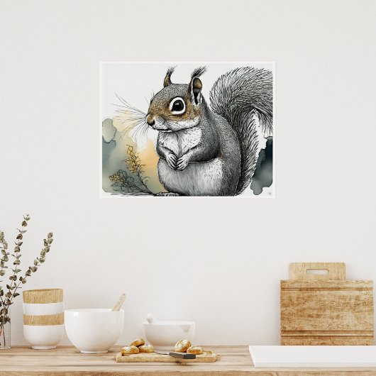 Eekhoorn - Kunstdruk Poster (Keuken)
