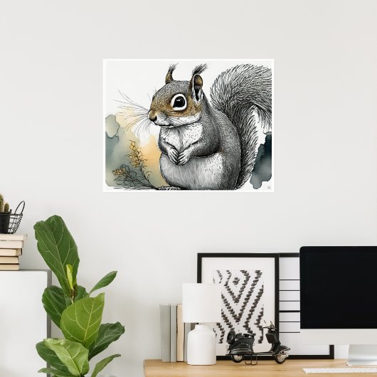 Eekhoorn - Kunstdruk Poster (Thuiskantoor)
