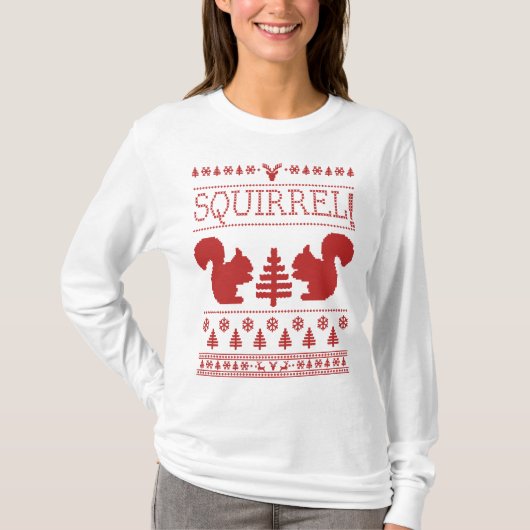 Eekhoorn lelijke kerstkeuken t-shirt (Voorkant)